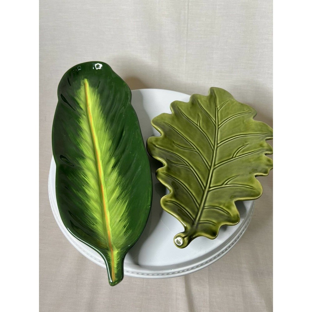 Lot of 2 Leaf Dishes - Harvest and Pier 1
